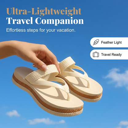 Maria – Woven Platform Toe Thongs for Women with Cloud Cushioning
