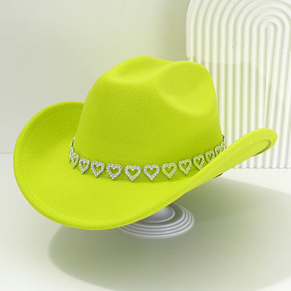 Amelia — Elegant Fedora Hat with Rhinestone Heart
