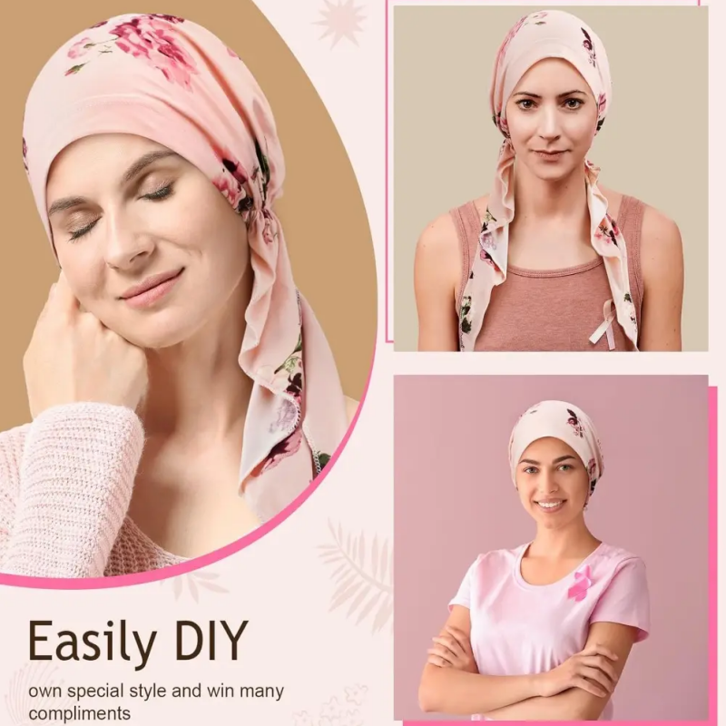 Ava — Floral Pre-Tied Headscarf with Soft Comfort