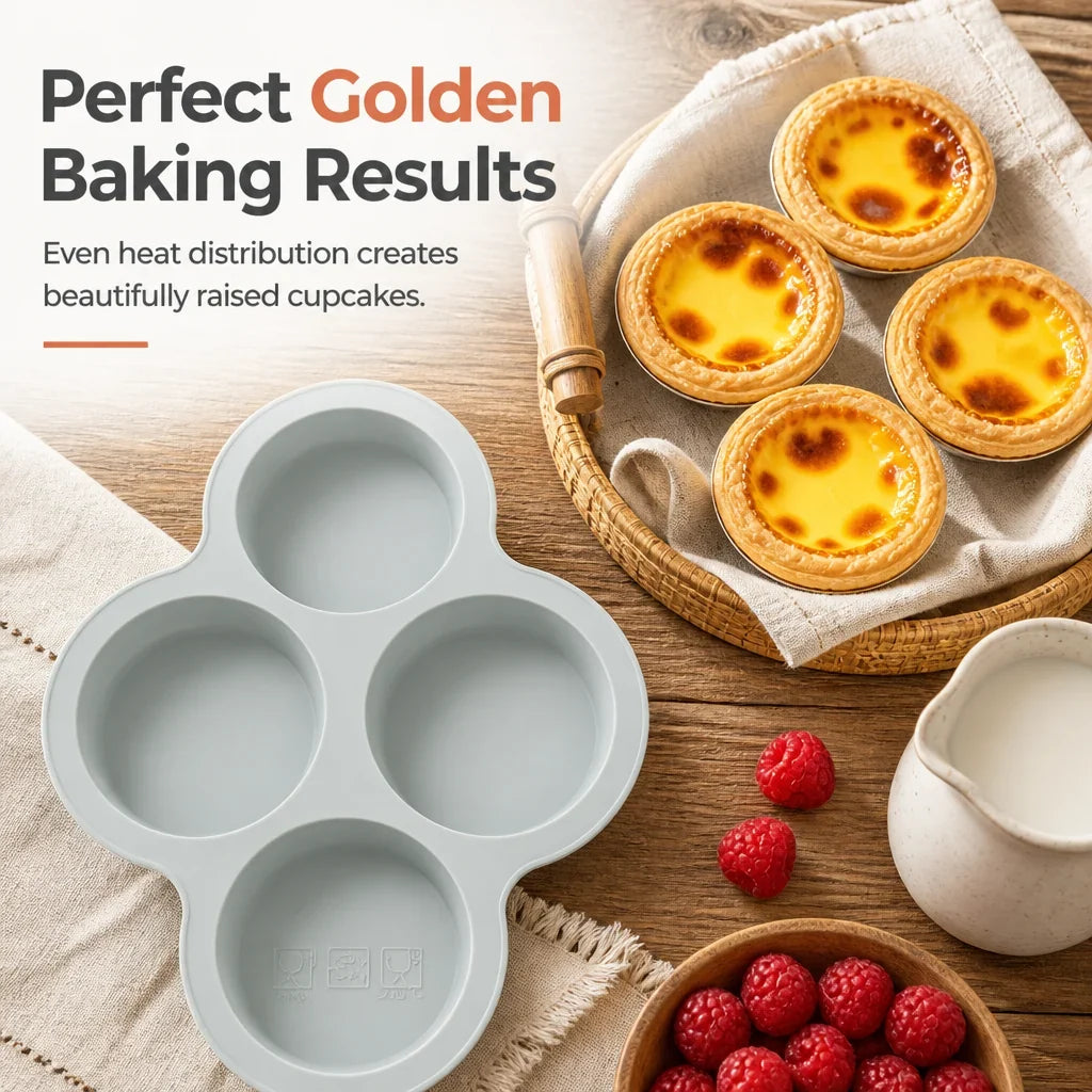 FlexiBake Pro — 4-Cavity Silicone Baking Mold | 1+1 FREE