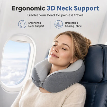 NeckEase Memory Foam Pillow — Travel Pain-Free Bliss
