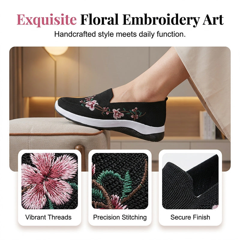 Ava – Lightweight, Breathable Mesh Shoes with Floral Pattern