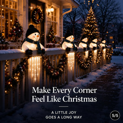 WinterSpirit Snowman Icicle Rail Light — Cozy Glow, Festive Magic