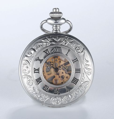 Mechanical pocket watch with spider web pattern — Own timeless boldness