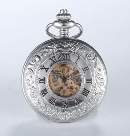 Mechanical pocket watch with spider web pattern — Own timeless boldness