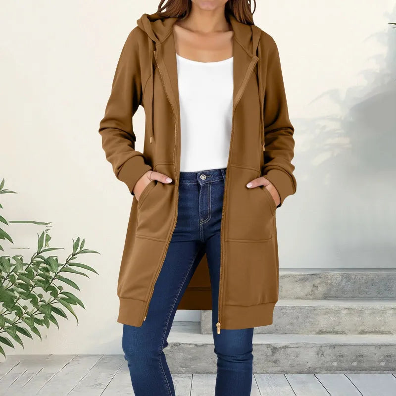 Elise — Full-Zip Long Hoodie Coat | 50% OFF