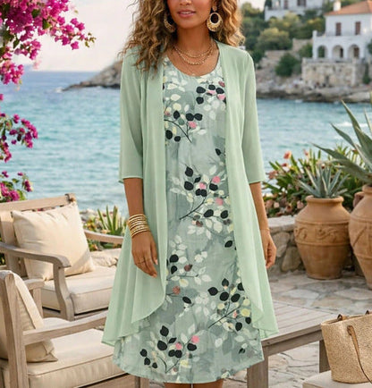 Olivia – Women's Two-Piece Set Made of Chiffon with Cardigan