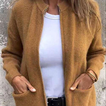 Evelyn — Cozy Cardigan with Zipper and Pockets