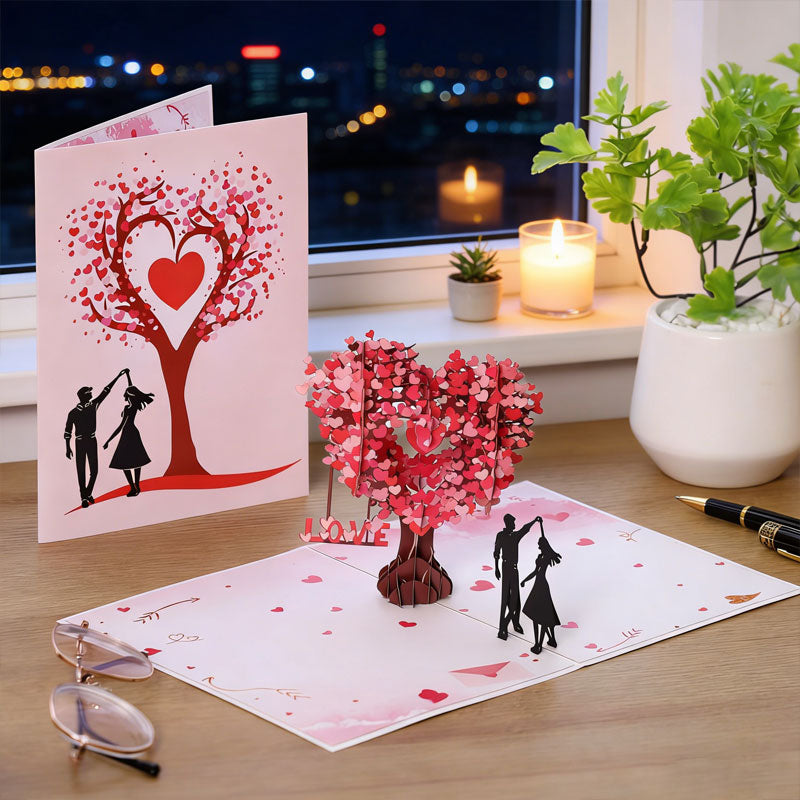 3D Heart Tree Card — Captivate Love Instantly