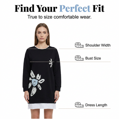 Heidi – Two-Piece Knitted Dress with Floral Pattern and Loose Fit