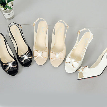Anna – elegant women's sandals with bows and mid heel