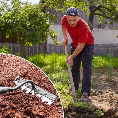 IronBloom — Carbon Steel Garden Rake | 50% OFF
