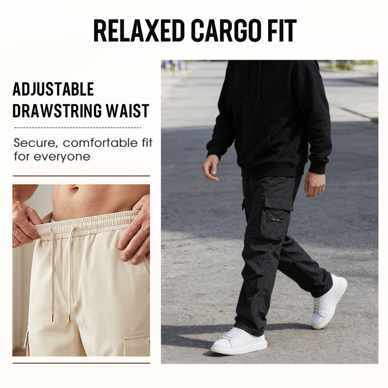 Carter — Stretch Cargo Pants with Adjustable Waistband and Pockets