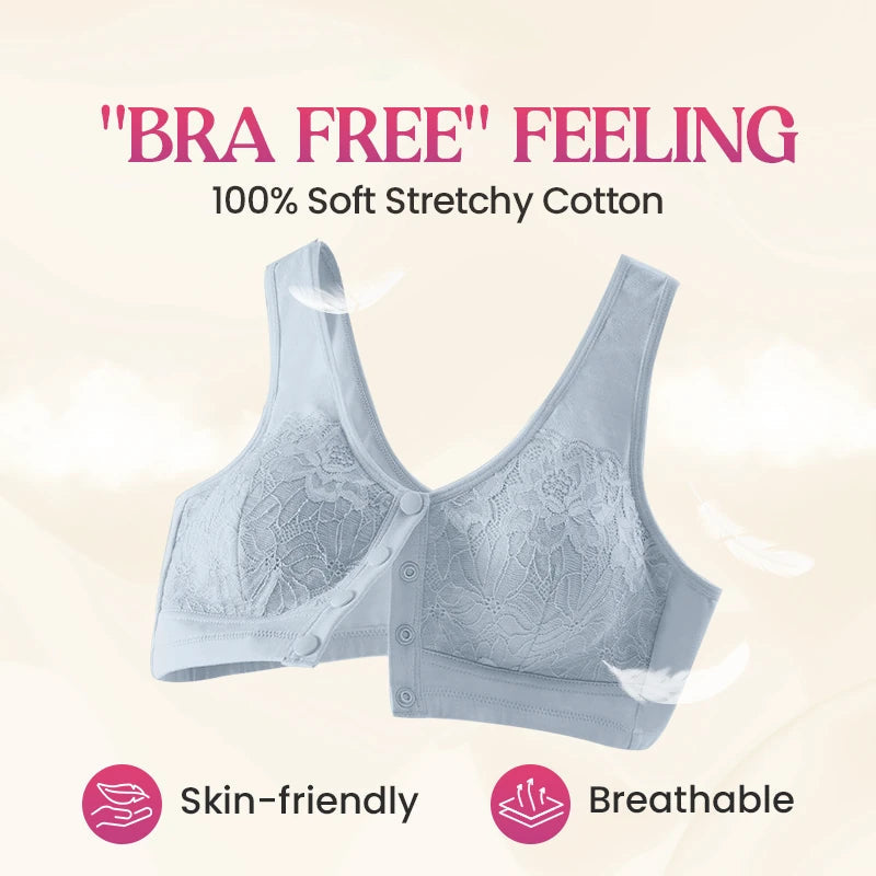 Ava – Wireless Comfort Bra with Front Closure and Soft Cotton Blend
