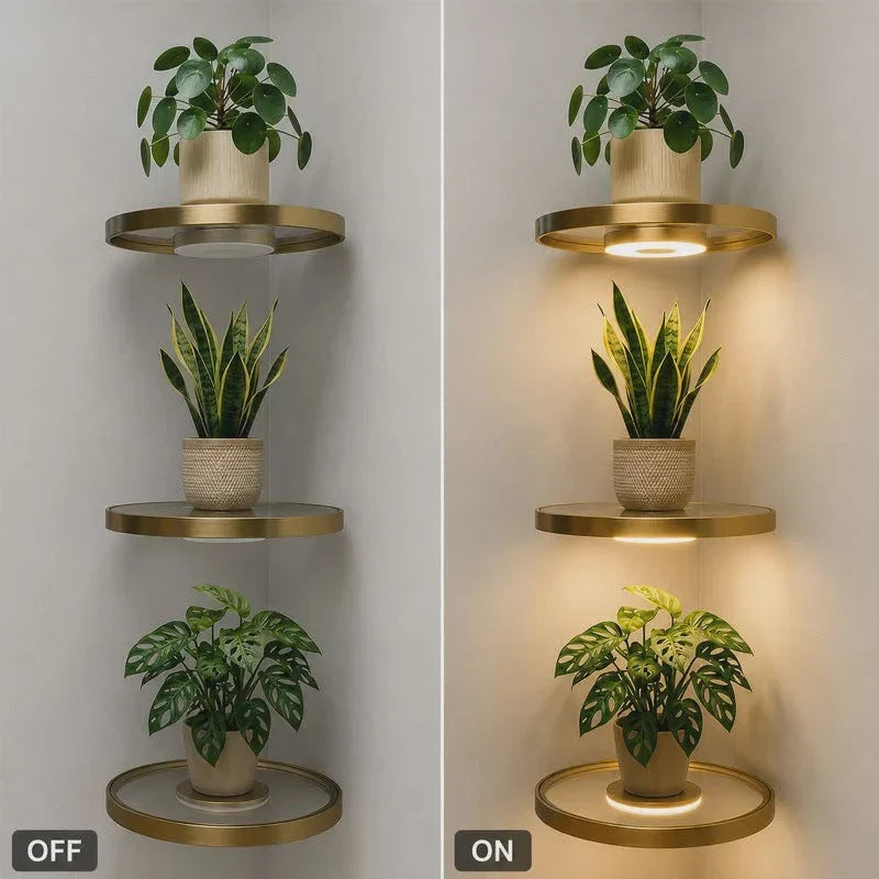Glowing Gold Shelf — Warm Ambience, Instant Luxury