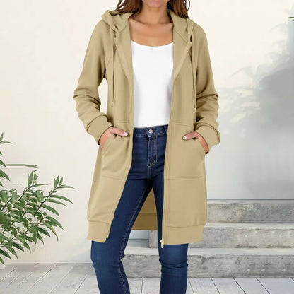 Elise — Full-Zip Long Hoodie Coat | 50% OFF