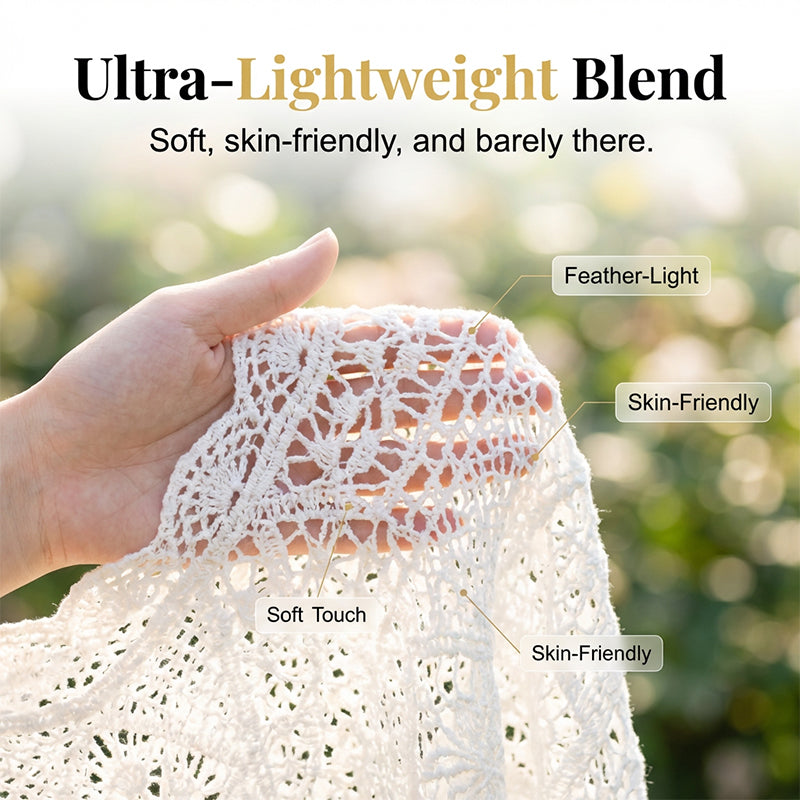 Summer Wrap – Airy Crocheted Beachwear with Flowing Sleeves