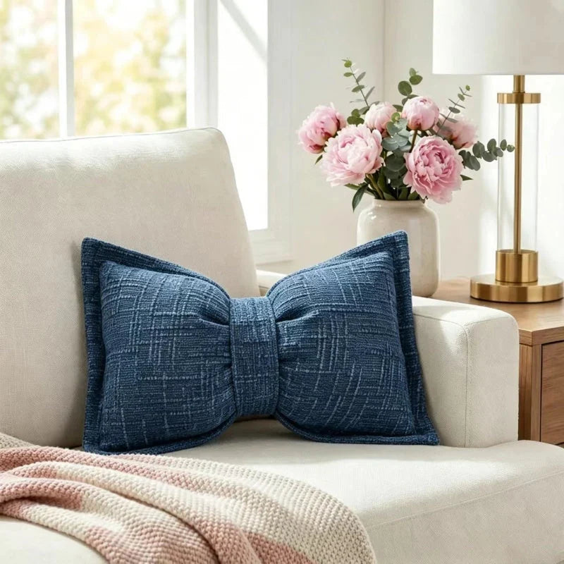 Bow Plush Throw Pillow — Cozy Elegance Instantly