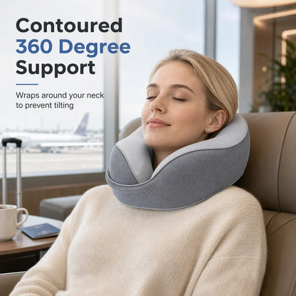 NeckEase Memory Foam Pillow — Travel Pain-Free Bliss