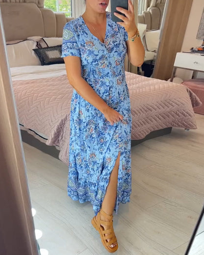 Isla – Flattering Summer Dress with V-Neckline Made of Stretch Cotton