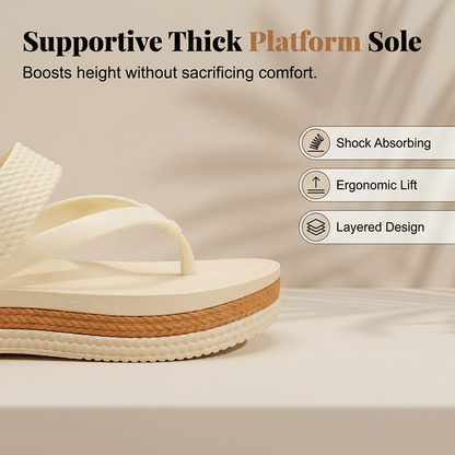 Maria – Woven Platform Toe Thongs for Women with Cloud Cushioning