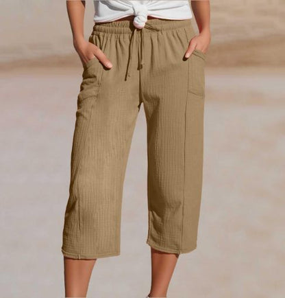 Ava – Lightweight pants made from a linen-cotton blend with adjustable waistband