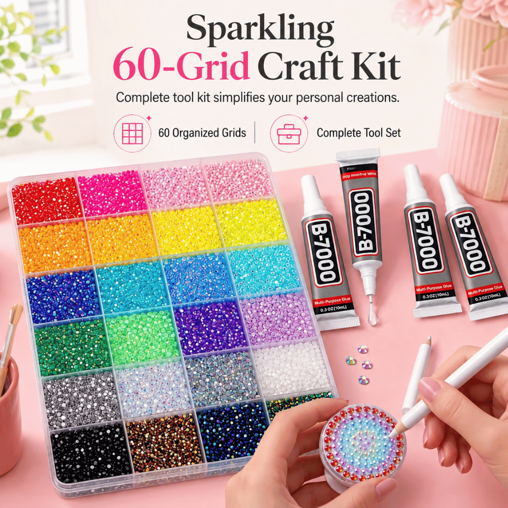 CrystalGlow - DIY-Bastelset mit Strasssteinen | 50% RABATT