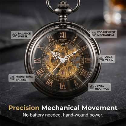 Mechanical pocket watch with spider web pattern — Own timeless boldness