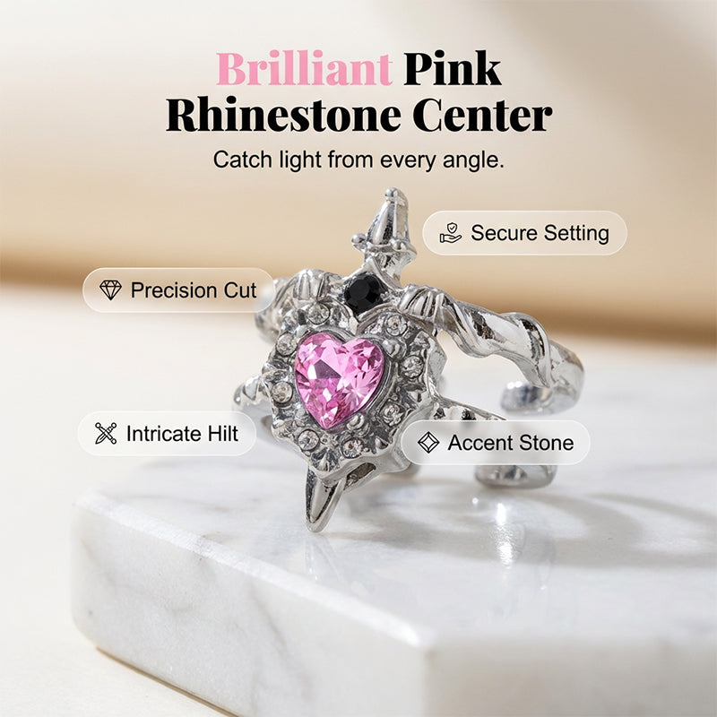 Jina — Gothic Heart Ring | 50% OFF