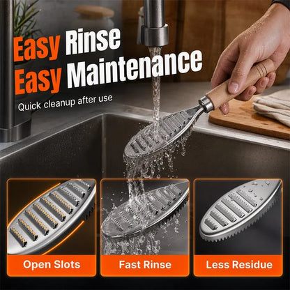 Wooden Fish Scaler — Fast, Easy, No-Slip Control