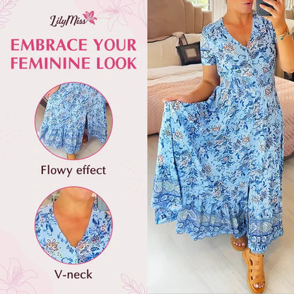 Isla – Flattering Summer Dress with V-Neckline Made of Stretch Cotton