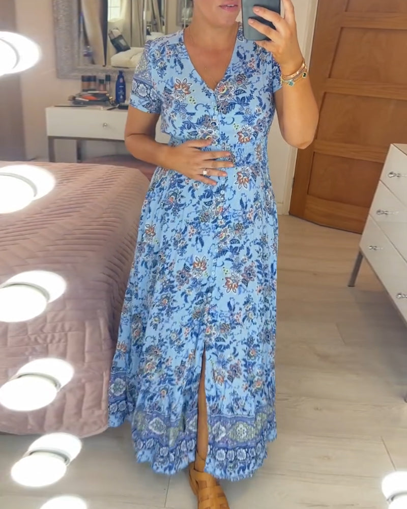 Isla – Flattering Summer Dress with V-Neckline Made of Stretch Cotton