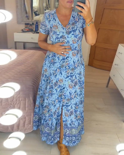 Isla – Flattering Summer Dress with V-Neckline Made of Stretch Cotton