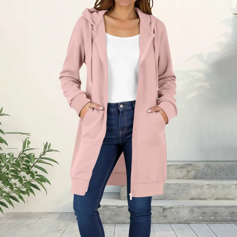 Elise — Full-Zip Long Hoodie Coat | 50% OFF