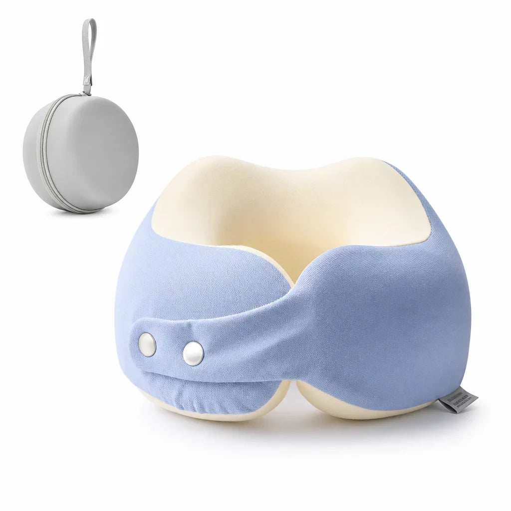 NeckEase Memory Foam Pillow — Travel Pain-Free Bliss