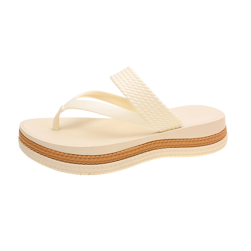 Maria – Woven Platform Toe Thongs for Women with Cloud Cushioning