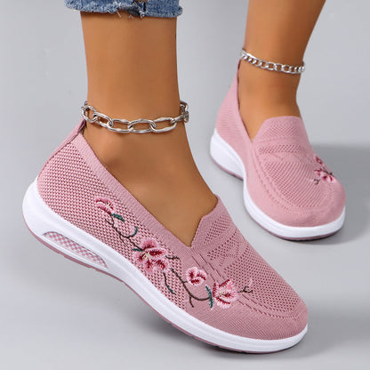Leni — Women's Breathable Sneakers with Floral Embroidery