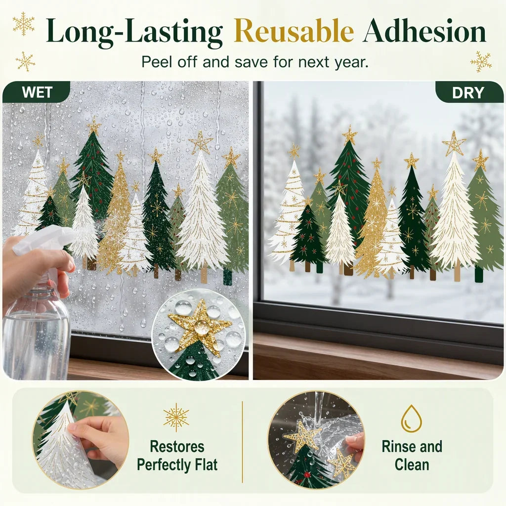 CrystalMist Holiday Window Clings — Instant Festive Glow