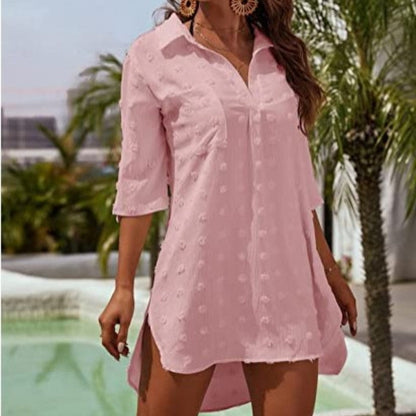Grace — Lightweight Chiffon Shirt with Side Slit Design
