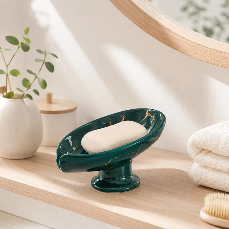 ZenLeaf — Ceramic Pedestal Soap Dish | 1+1 FREE