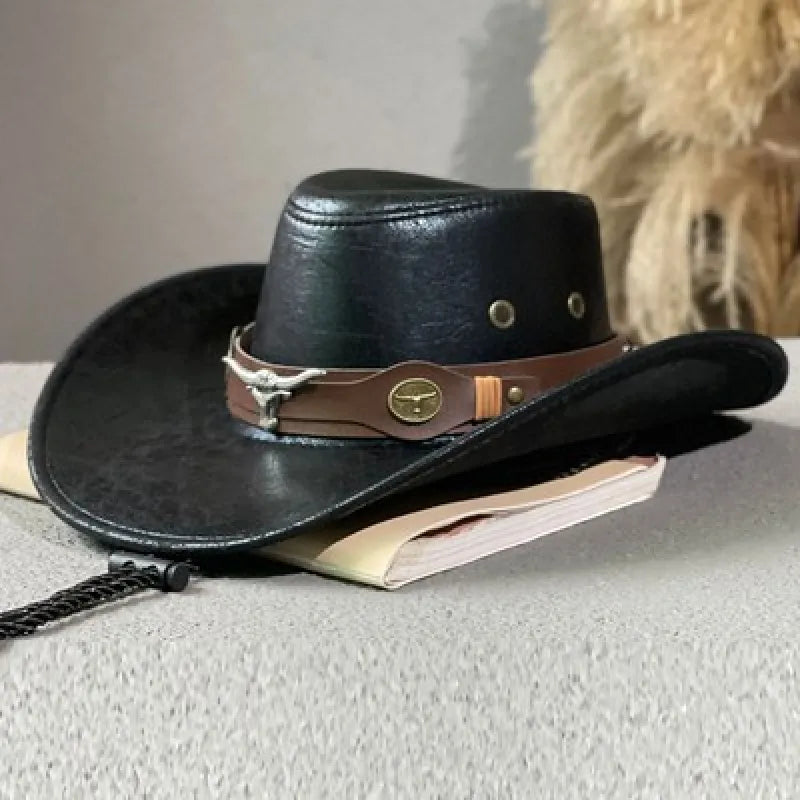 Laramie — Wide Brim Cowboy Hat with Adjustable Strap