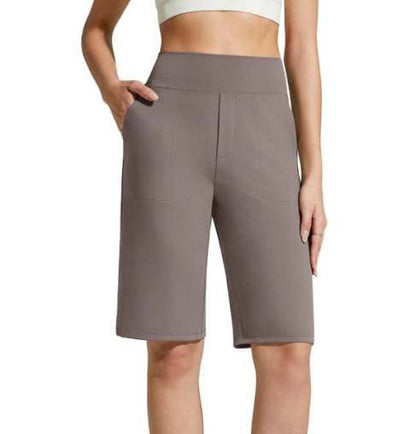 Nina — Women's High Waist Stretch Shorts with Deep Pockets
