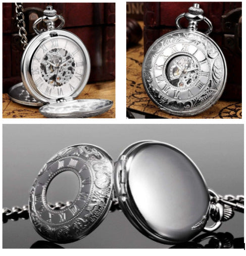 Mechanical pocket watch with spider web pattern — Own timeless boldness