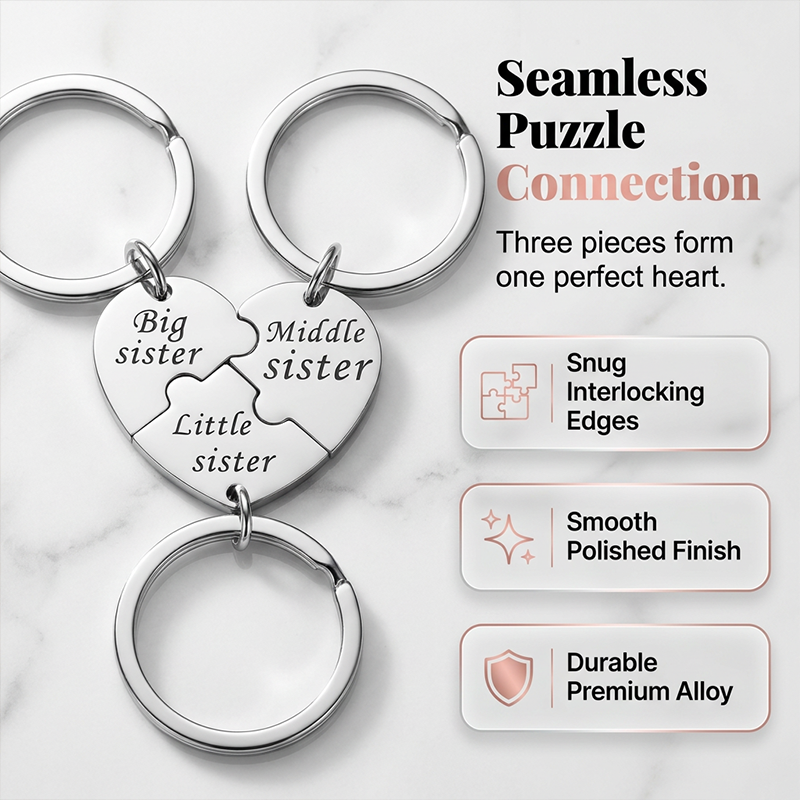 Connected Sister Keychain Set – Unbreakable Bond, Lasting Love