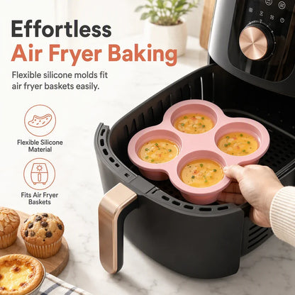 FlexiBake Pro — 4-Cavity Silicone Baking Mold | 1+1 FREE