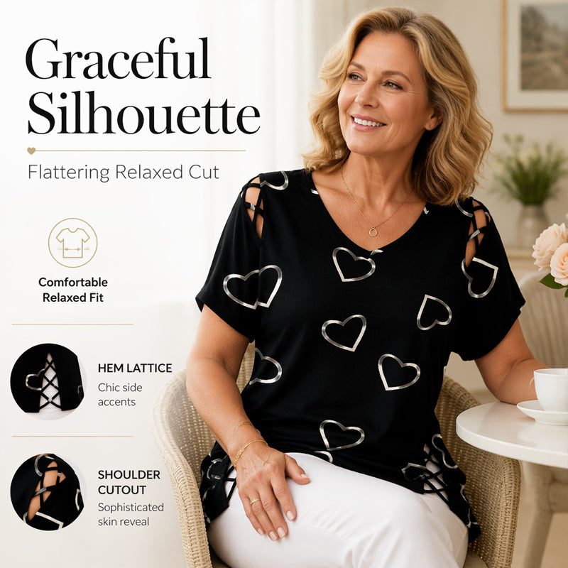 Sophia — Women's Soft Lace-Up Side T-Shirt