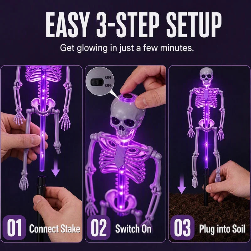 GlowPhantom — Solar Skeleton Halloween Stake Light | 50% OFF