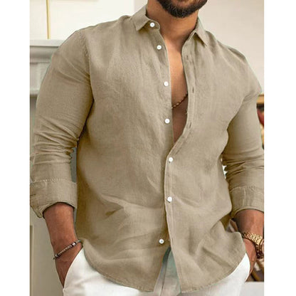 Leg – Men's shirt made from cotton-linen blend with breathable comfort