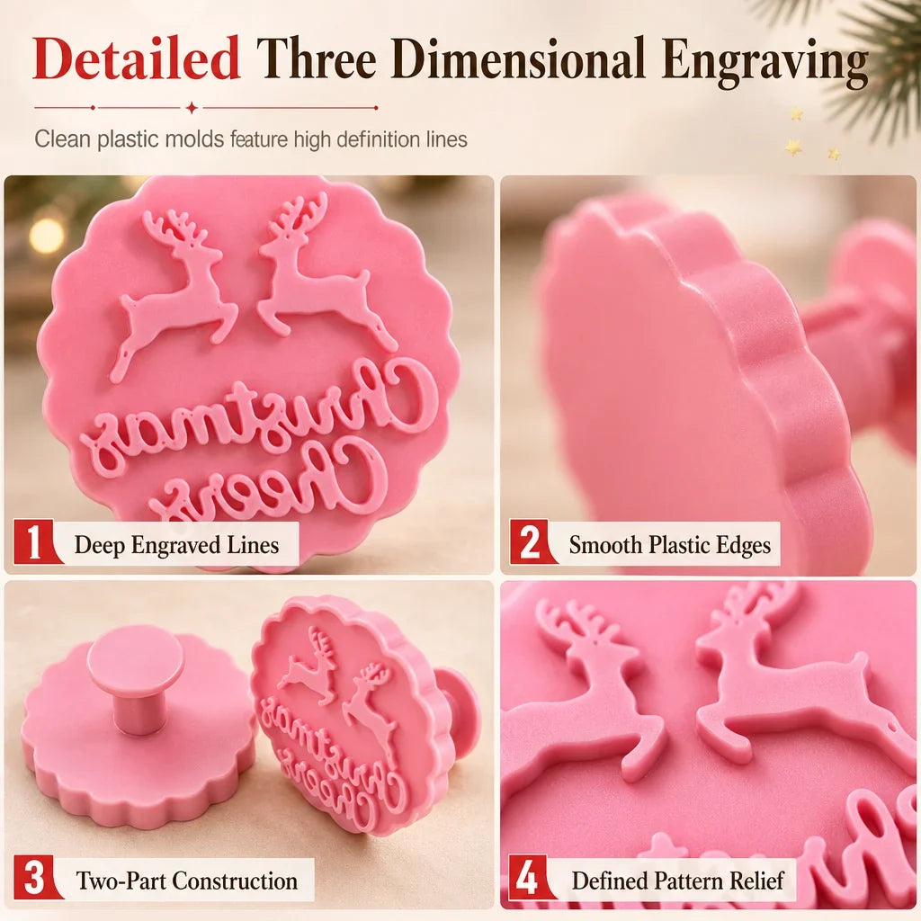 MerriMark Holiday Cookie Press Set — Perfectly Embossed Holiday Joy