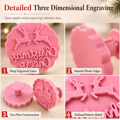 MerriMark Holiday Cookie Press Set — Perfectly Embossed Holiday Joy